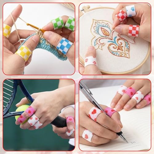 8PCS Crochet Finger Guard - Adjustable Self-Adhesive Thimble Tape