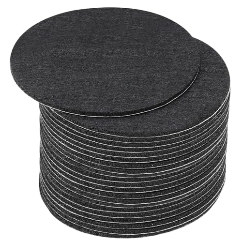 PATIKIL 3.5 Inch Diameter Lamp Base Felt, 20Pack 2mm Thickness Round Soft Adhesive Non-Slip Anti-Scratch Backed Felt for Lamp Furniture DIY Craft, Black - color: Black, size: 3.5 Inch
