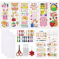 ORIGACH 6 Set Cartoon Animal & Reading Elements Cross Stitch Bookmark Kit - style: Cartoon Animal & Reading Elements