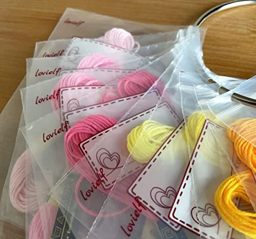 Embroidery Threads Cross Stitch Floss Bag Organizer 5.12 x 3.6 inch - 200 Pack with 4 Rings - color: 200 pack