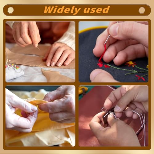 GarfxG Self Threading Needles 15pcs Easy Threading Steel Hand Sewing Needle - style: 15pcs-Gold Tail