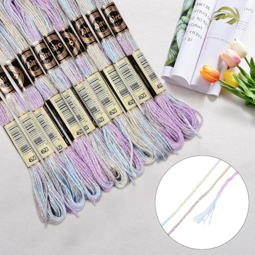 10 Skeins Purple Embroidery Floss Bracelet String for Sewing - color: Light Purple