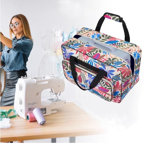 Sewing Machine Carrying Case, Sewing Machine Carrying Case Tote Bag, Universal Tote Storage Bag with Pockets and Handles, Suitable for Most Standard Singer, Janome (Milk White) - color: Milk White