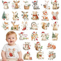 Dazoratix Christmas Baby Iron on Transfers - 28 Sheets Cute Animal DTF Ready to Press for Onesies Holiday Winter Merry Xmas Heat Patches Viny Stickers Decals for Bodysuit T Shirts Clothing DIY Crafts - style: Christmas Baby