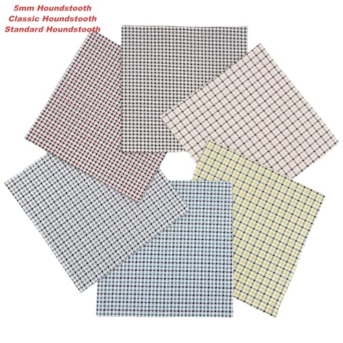 10x10 Inch Houndstooth Cotton Fabric Squares - 42 Pcs 10 Inch Pre-Cut Pattern Bundle for Premium Quilting and DIY Crafts - color: Gingham, size: 10 inch x 10 inch