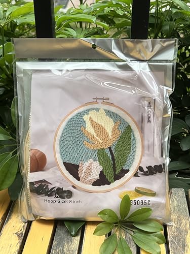 Punch Needle Kit for Beginners, DIY Embroidery Set with 20+ Patterns(Tulip) - color: Tulip