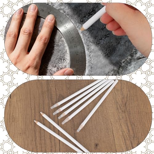 BOXOB 8pcs Fabric Pencils for Sewing, Water Soluble Sewing Fabrics Tailors Markers Pen Practical Marking & Tracing Tool for Dressmaking Quilting Embroidery DIY Crafts (White) - color: White