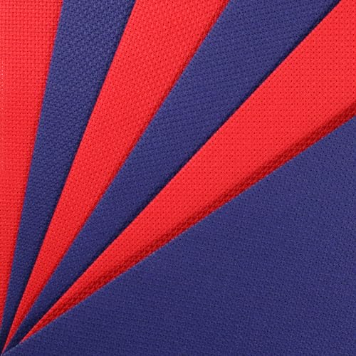 KCS 6 pc of 12" x 18"(30cmx45cm) 14CT Counted Cotton Aida Cloth Cross Stitch Fabric (Red+Royal Blue) - color: Red+royal Blue