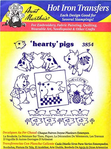 Hearty Pigs Aunt Martha's Hot Iron Embroidery Transfer