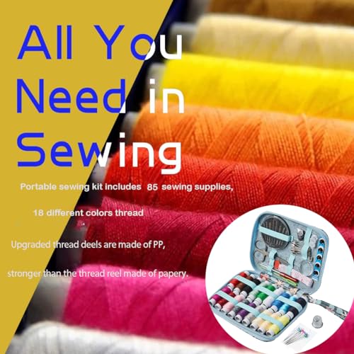 Printing Vines Sewing Project Kits,Travel Portable Sewing Set with Zipper Sewing Case,87 PCS Professional Sewing Supplies Accessory for Adults,Emergency, Home - color: 87PCS-Vines