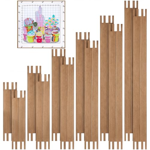 Hotop 6 Set Stretcher Bars for Needlework 6 Size Wooden Canvas Stretcher Bars for Needlepoint Embroidery Stitch Frame Set Bundle with Crafts - color: Brown, size: 6 Size