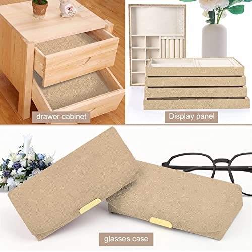 Removable Velvet Fabric Self Adhesive Felt Fabric Liner Beige Velvet Drawer Liner for Jewelry Drawer Craft Felt Fabric Sheet Art & Craft Making 14.2" x 98" - color: Beige