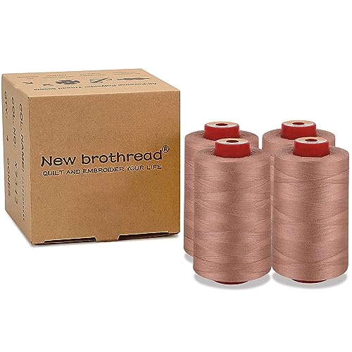 New brothread 4 Large Cones All Purpose Polyester Thread -Antique - color: 4xAntique