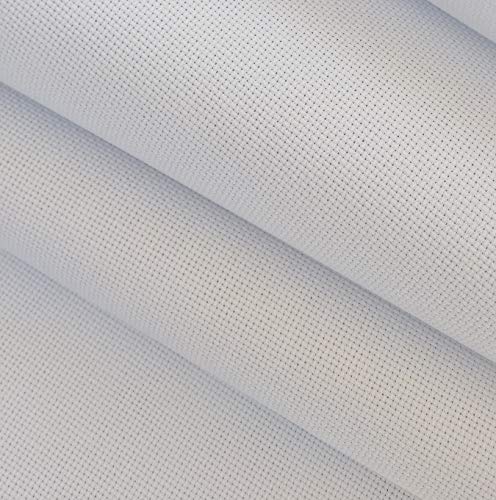 19" x 28" 14CT Counted Cotton Aida Cloth Cross Stitch Fabric (White) - color: White