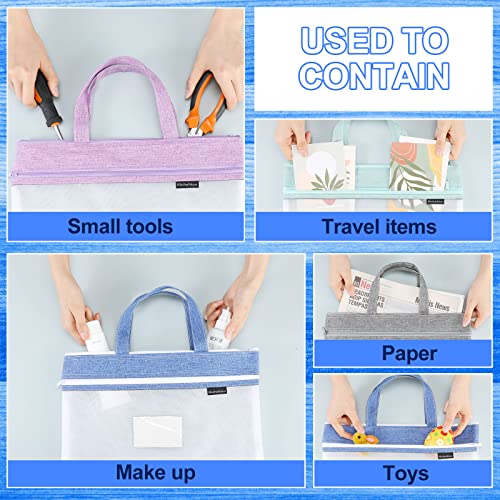 Zhehao 6 Pcs Project Bags for Quilting, Book Pouch Bags 14 x 11 Inch