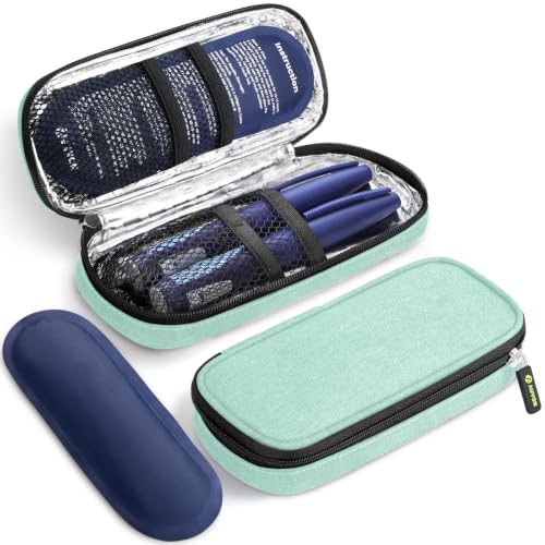 AUVON Lightweight Insulin Cooler Travel Case, 3-Layer Thickened Insulation - color: Light Green