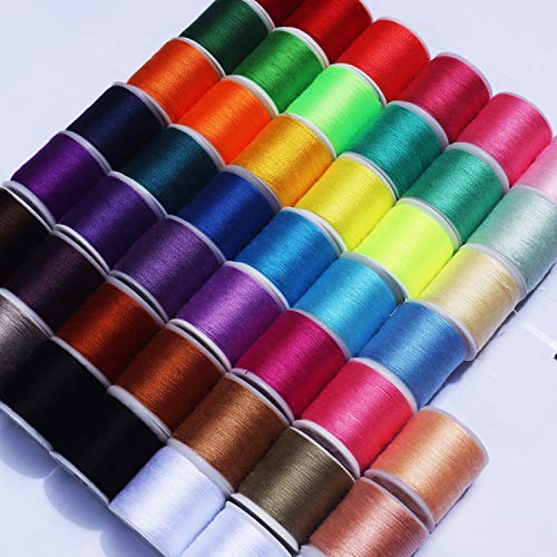 45 spools Sewing Thread Kits Polyester for Hand & Machine Sewing,100yards Each,Total 4500yards - color: 45 Rainbow colors, size: 45 spools