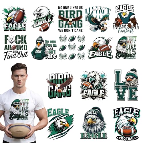 16 Pcs Football DTF Transfers Ready to Press - style: Football Mascot