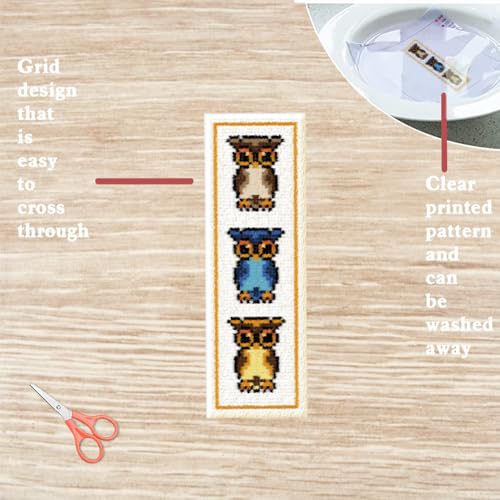 FREEBLOSS 6 Set Cross Stitch Bookmark Kit Cross Stitch Kit Farm Animals Stamped Cross Stitch Bookmark with Instruction Cross Stitch Kits for Adults DIY Bookmark Kit 8.7''x3.15'' - style: Animals