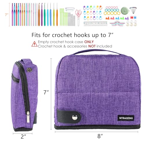 Crochet Hook Case, Stand-Up Crochet Hook Organizer for Hooks up to 7" - color: Purple, size: Fits up to 7 inches