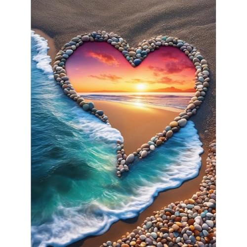 niurenmaoyi Stamped Cross Stitch Kits for Beginners,Counted Embroidery Craft Kits for Adults,Needlepoint Kits for Adults,Sunset Beach Wall Art 11.8X15.8In - color: Cross Stitch Kits0111-01