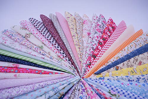 Phantomon 50pcs Cotton Fabric Craft Precut Square Patchwork Sheets for Quilting, Sewing, Scrapbooking, Simplicity Patterns (10Inch x 10Inch) - size: 10Inch x 10Inch