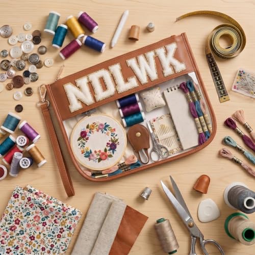 VOOGLAN Needlework Project Bag (Empty), 8 x 12 Inch - color: Brown