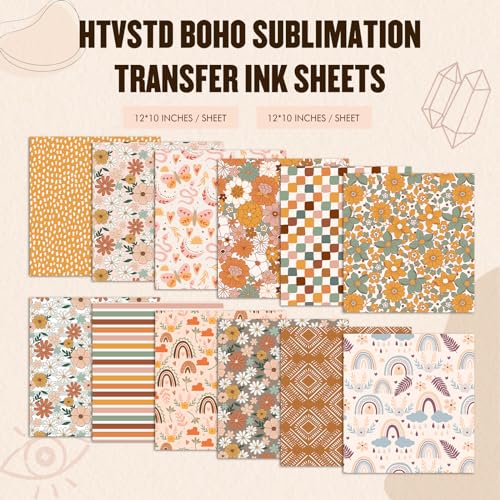 HTVSTD Bellis Perennis Sublimation Transfer Ink Paper 12pcs 12*10in - color: Boho-12