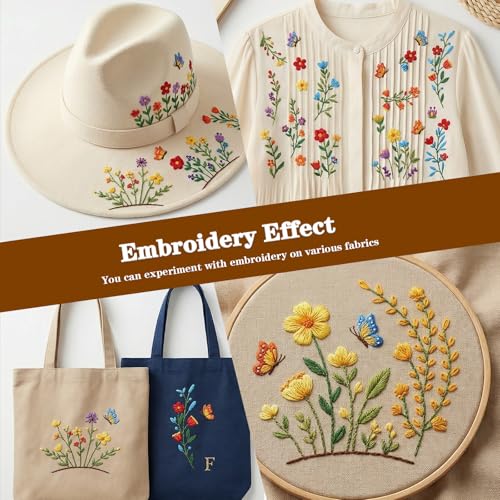 29pcs Floral Water Soluble Embroidery Patterns, Iron on Embroidery Patterns (11.7x8.3")