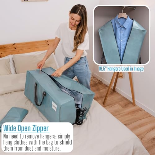 VENO 8 Pack Heavy Duty Moving Bags with Backpack Straps, Zippers & Handles, Extra Large Packing Bags for College Dorm Essentials, Moving Supplies Alternative to Cardboard Moving Boxes - color: Light Blue, size: 8 Pack