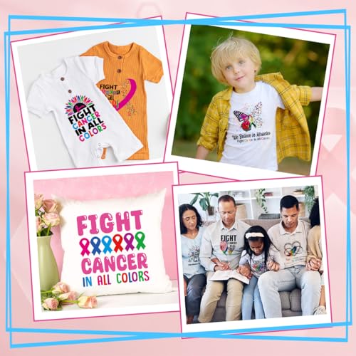 Dtf Transfers Ready to Press - 20Pcs Fight Cancer Iron on Transfers Cancer Awareness Iron on Decals Cancer Warrior Victim Heat Transfer Vinyl Stickers for Clothing Pillows Bag DIY Crafts - color: Fight Cancer
