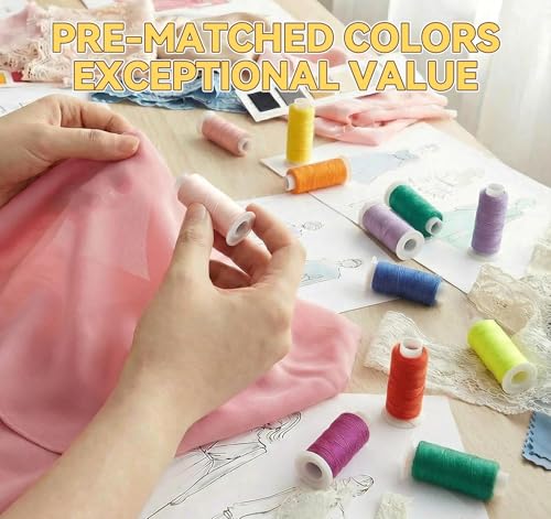 100 Color All Purpose Sewing Thread Assortment, 300 Yards Each