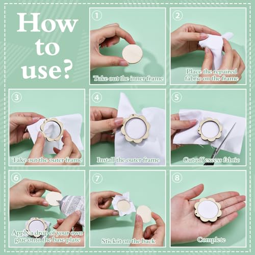 FINGERINSPIRE 12PCS Wood Mini Embroidery Hoops 6 Styles Blanched Almond Wooden Small Embroidery Hoops Wood Mini Cross Stitch Ring Frame for DIY Pendants Ornaments Crafts Jewelry Making