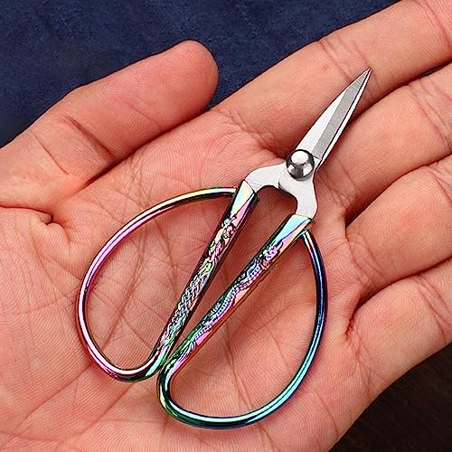 3.3-inch Small Sewing Embroidery Scissors, Vintage Stainless Steel Little Scissors Sharp Shears for Sewing Crafting, Art Work, Cross Stitch Cutting, Handcraft, Needlework DIY Tools Colorful - color: Colorful