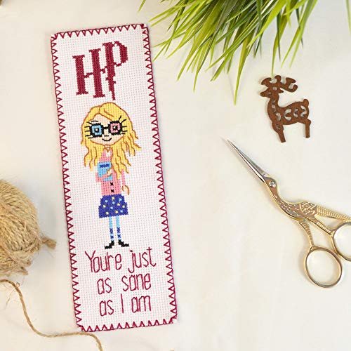 Personalized.Design Cross Stitch Bookmark Kit with Luna Lovegood Quote 'You're just as Sane as I am' - color: Luna