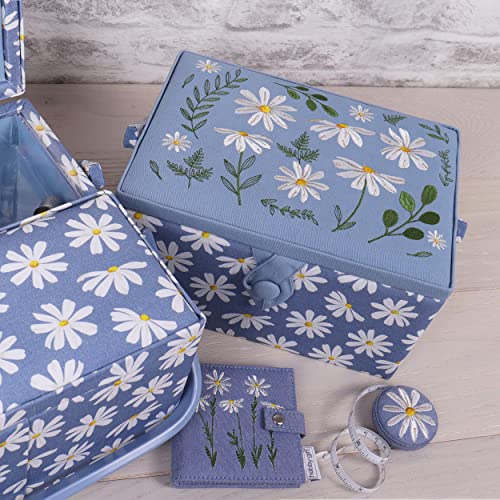 Hobby Gift Medium Sewing Box Organiser - color: Denin Daisies