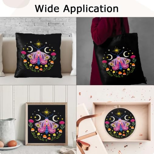 Nuberlic Embroidery Kit for Beginners, Moth Cross Stitch Kit - color: Moth