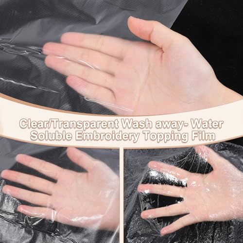 LIQWEI 1 Roll 12" x 50 yd Clear Wash Away Water Soluble Embroidery