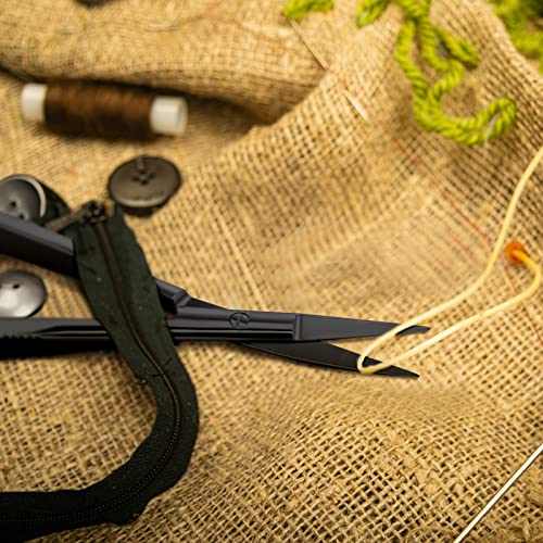 2 Pcs 4.7 Inch Eyebrow Embroidery Sewing Snips Scissors, Black - color: Black
