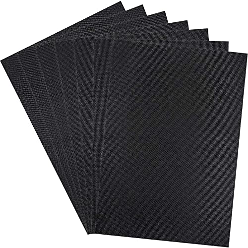 Similane 6pcs Aida Cloth 14 Count Cross Stitch Fabric,Black,12 by 18 Inch - color: Black