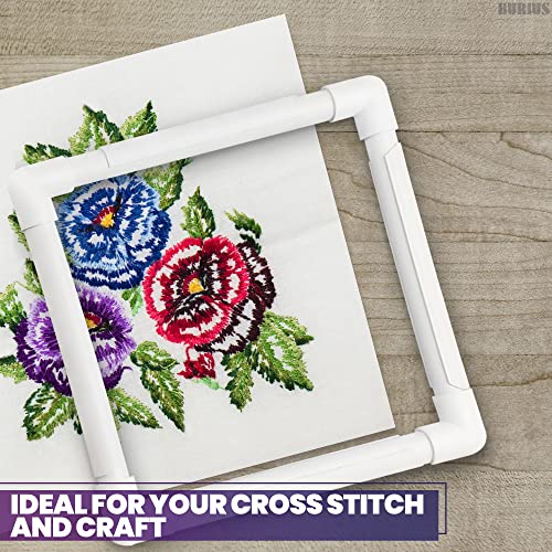 Plastic Cross Stitch Frame, Square Snap Embroidery Hoop for Quilting