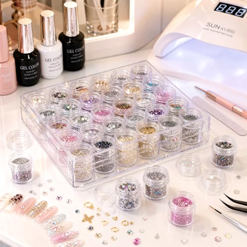 BigOtters Bead Organizer, 30 Grids Diamond Painting Storage Containers - size: 6.3 X 5.3 X 1.4inch