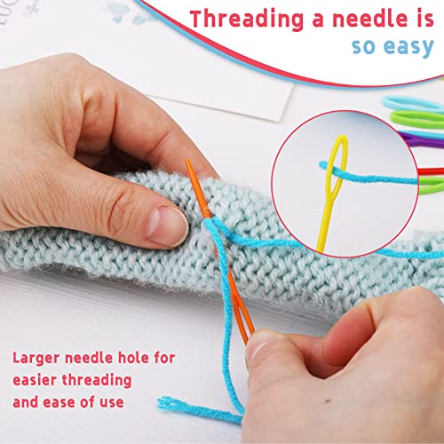 Lunarm Plastic Needles 50pcs Plastic Sewing Needles for Yarn 2 Sizes - size: 2.76 inches and 3.54 inches