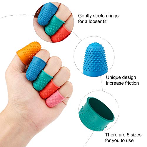 32 Pcs Rubber Finger Pads Tips, Silicone Hot Finger Protectors