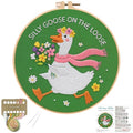 Louise Maelys Silly Goose Embroidery Kit for Beginners, Floral DIY Craft - color: Silly Goose