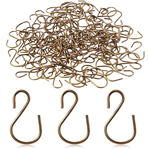 Sratte 120 Pcs Mini S Hook for Hanging 1 Inch Metal, Bronze Color - color: Bronze Color