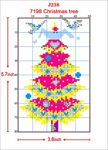 ITSTITCH Printed Cross Stitch Kits 11CT 7X10 inch Holiday Gift DIY Embroidery Beginners Kits Easy Patterns Embroidery for Adults Crafts DMC Stamped Cross-Stitch Supplies Needlework Christmas Tree - color: Stamped 3.6×5.7 inch