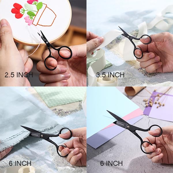 HALO FORGE Small Sharp Embroidery Scissors Stainless Steel 3.5" Black - style: 3.5" small embroidery scissors
