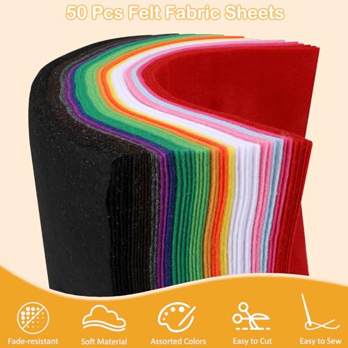 Thin Felt Fabric Sheets, Assorted Colors Soft Felt Sheets for Crafts DIY Patchwork Sewing Projects Decoration (Soft 15 Colors, 8×12 inches) - color: Soft 15 Colors, size: 8 x 12 inches