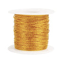 FOIMAS Gold Metallic Cord,Tinsel String Thread for Craft Jewelry Making Braids Gift Wrapping Hanging Ornament,109 Yards - style: Gold